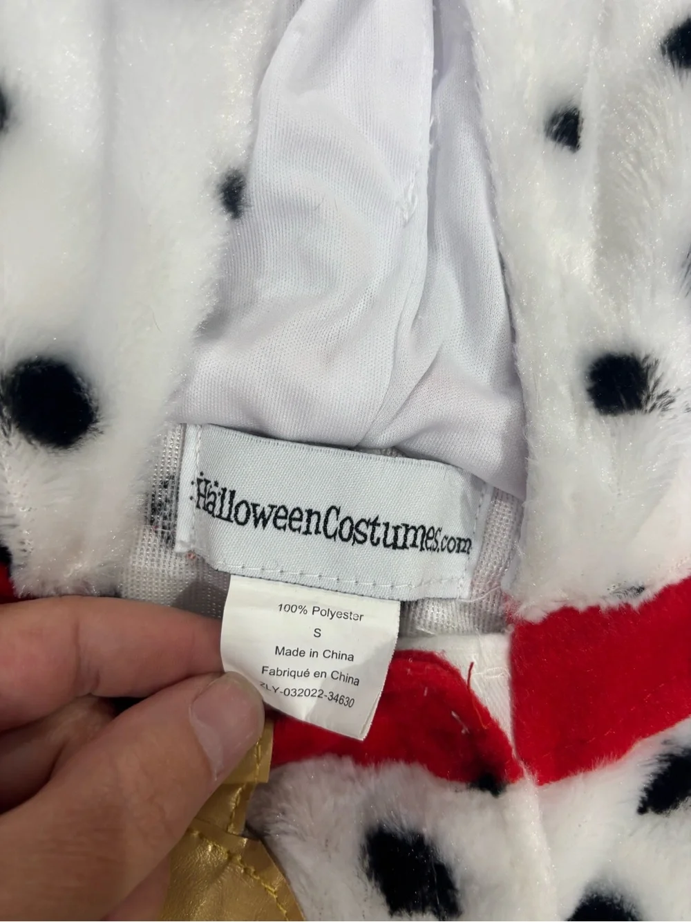 Dalmatian Spot Kids Halloween Costume - White & Black Plush Onesie